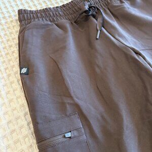 JAANUU Jace Skinny 7-Pocket Scrub Jogger -BROWN- XS TALL